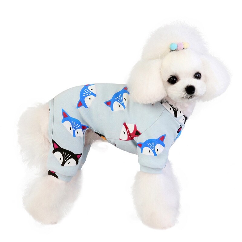 Pet Dogs Cute Pajamas Cat Clothes Puppy Jumpsuit For Chihuahua Pomeranian Dogs Print Clothes Newest