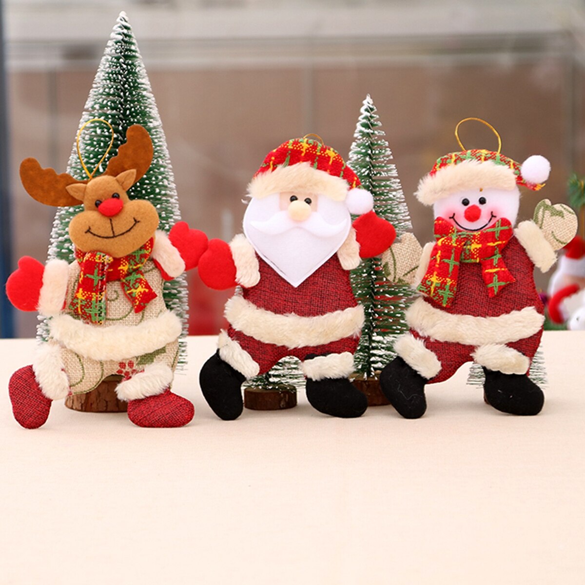Christmas Doll Pendant Dancing Cloth Art Puppet Christmas Tree Hanging Ornaments Christmas Decoration Santa Clause Accesorries