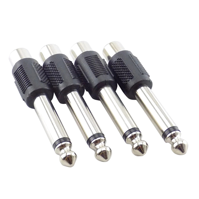 1/4in 6.35mm Male Plug to RCA Female Jack Speaker Connector RCA Plug Adapter to Stereo Jack 6.3 MM Male Plug Microphone: Default Title