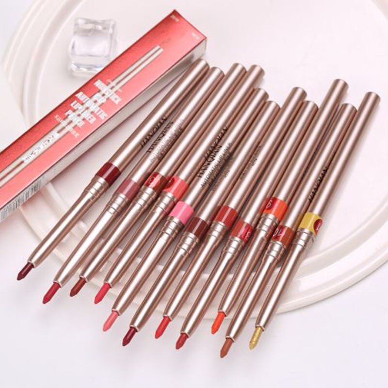 11 farger automatisk lip liner langvarig vanntett lip liner blyant vanntett leppe verktøy leppesminke