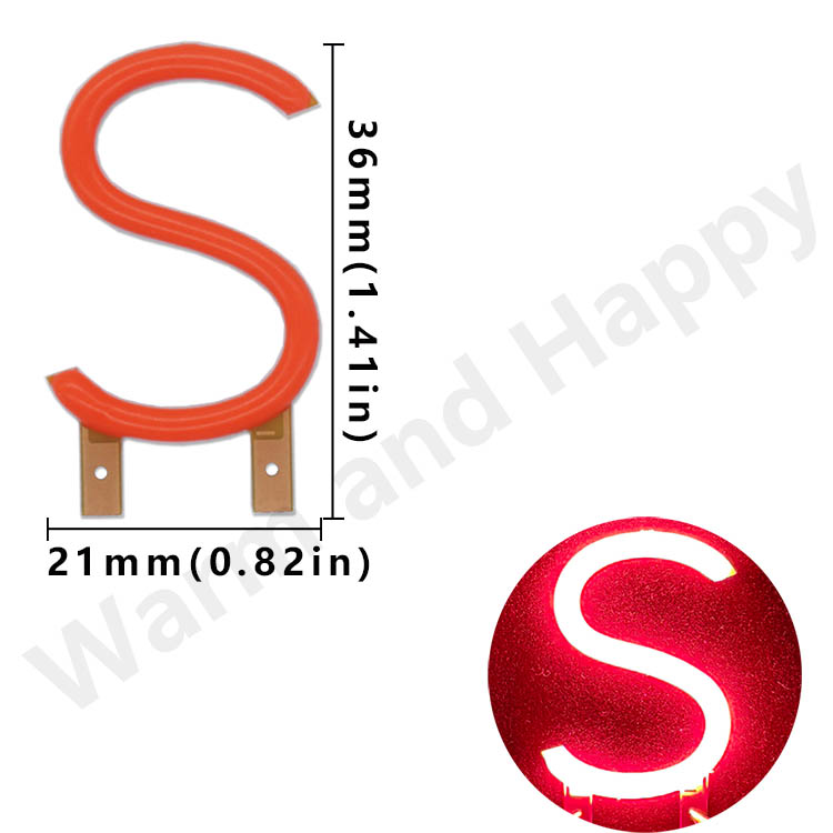 N-Z Letter Licht Decoratie Rood Licht 0.45W Led Lichtgevende Gloeidraad DC2.8-3.0V Nachtlicht Bruiloftsfeest Outdoor Decoratie Gebruik: Bruin