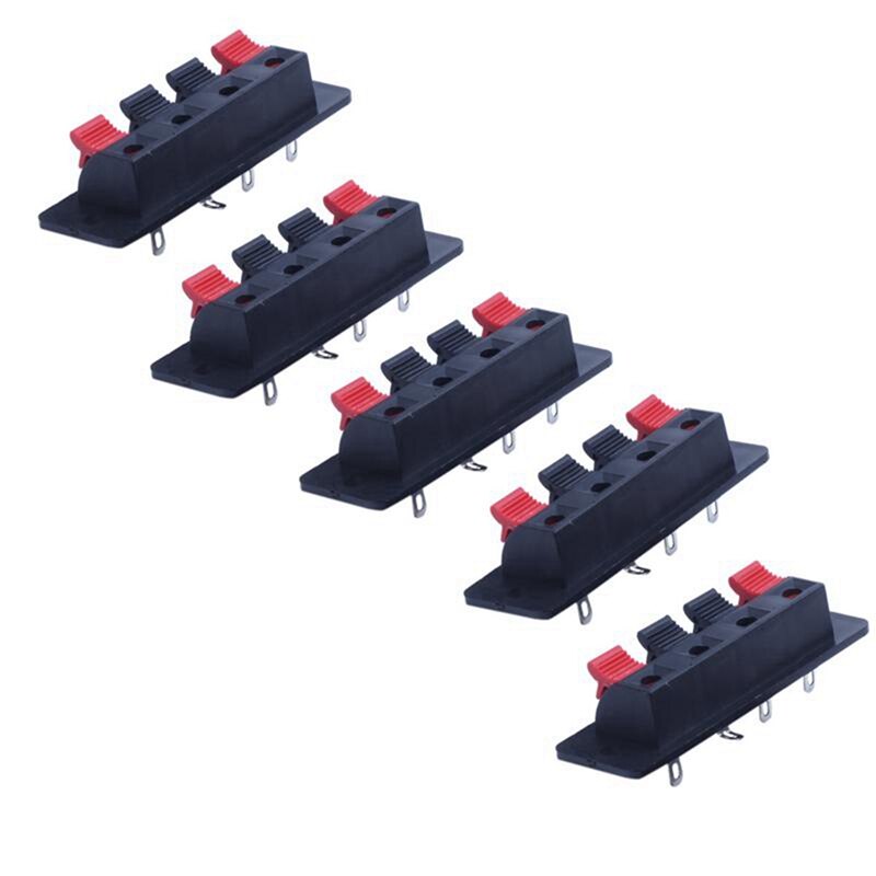5 Pcs 4 Pins Spring Loaded Push Type Speaker Terminal Board 64X25mm & 1Set 7-12V Car Bluetooth MP3 Decoder Board