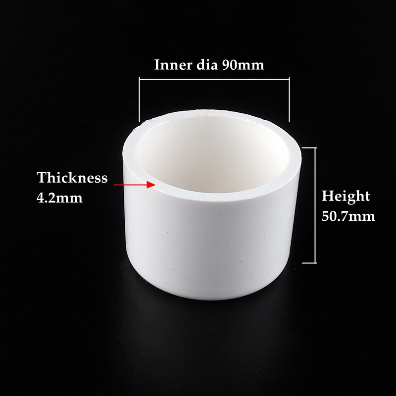 5Pcs Size 63~110mm PVC Water Supply Pipe End Plug Connector Irrigation System Plastic End Cap Fittings Watering White Parts: 90mm inner dia