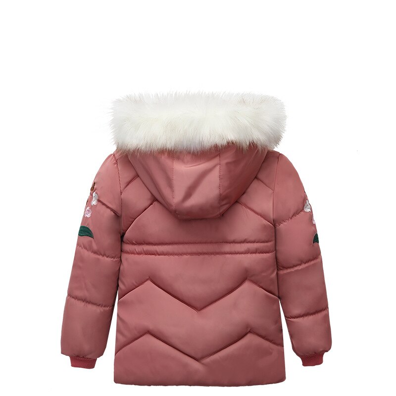 Kids Girls Jacket Winter Fur Collar Baby Girl Jacket Children Outerwear Windproof Baby Boys Girls Coats Snow Wear