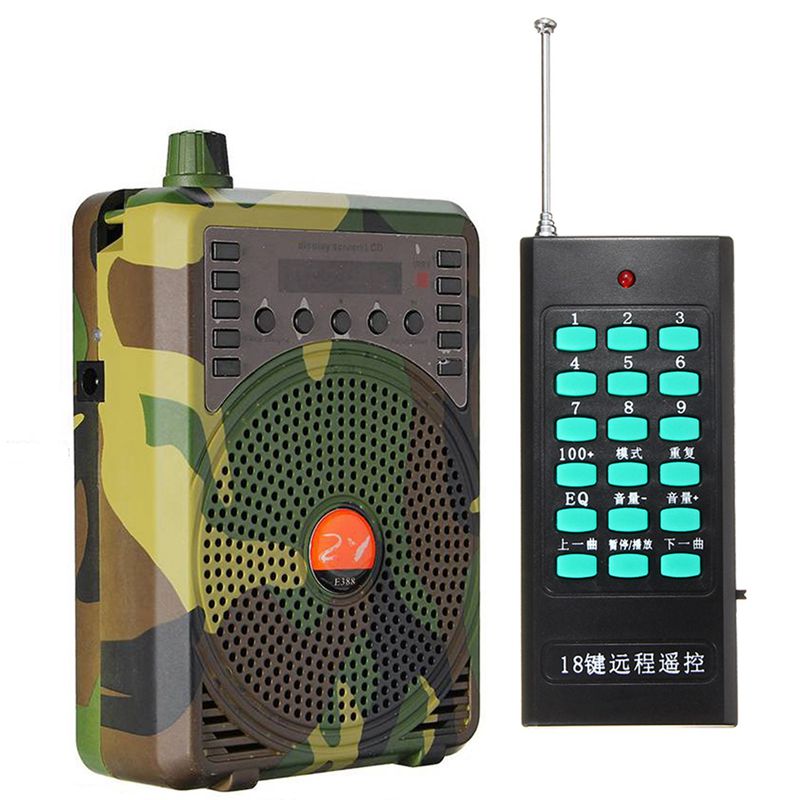 Caça chamariz chamadas de pássaro eletrônico caller camuflagem elétrica caça falante mp3 kit controle remoto: US plug