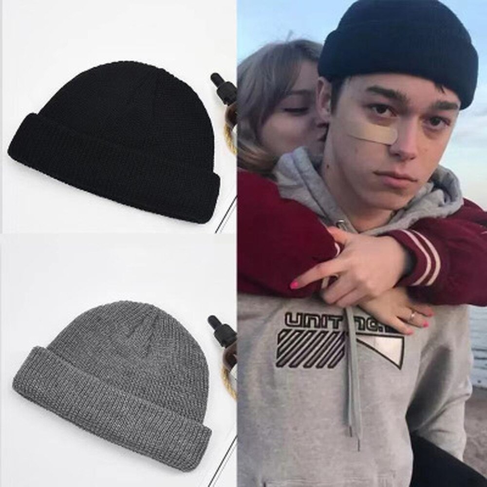 Unisex Herfst Winter Effen Kleur Watermeloen Hip Hop Gebreide Wollen Muts Cap Sneeuw Cap