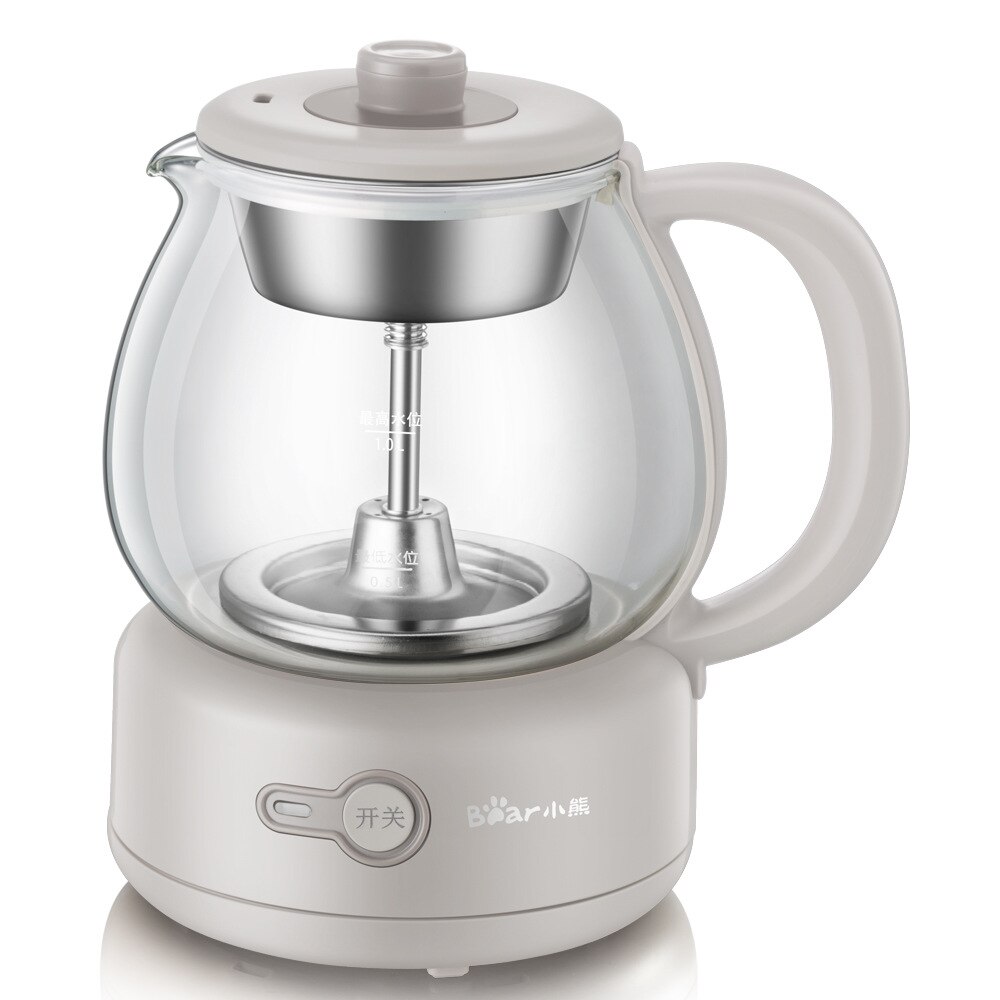 220v mini hälsopanna tjockt glas automatisk vattenkokare te vatten separation te cirkulerande värme te med filter 1l