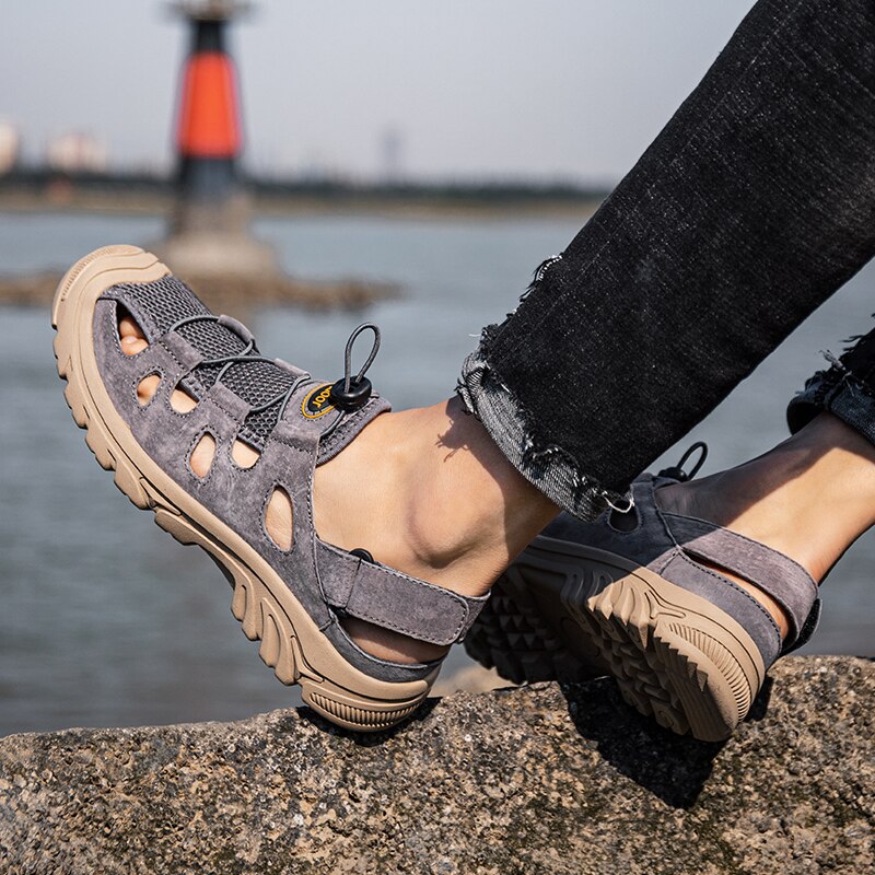 Navy Men's Summer Strap Open Toe Sandals
