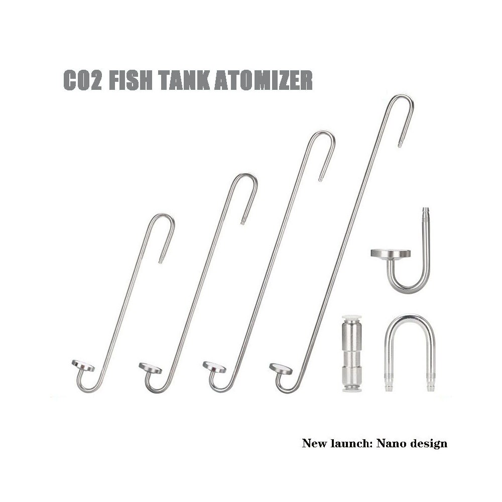 Fish tank CO2 atomizer, aquatic plant growth 304 stainless steel carbon dioxide diffusion system nano atomizer, size 70mm-400mm