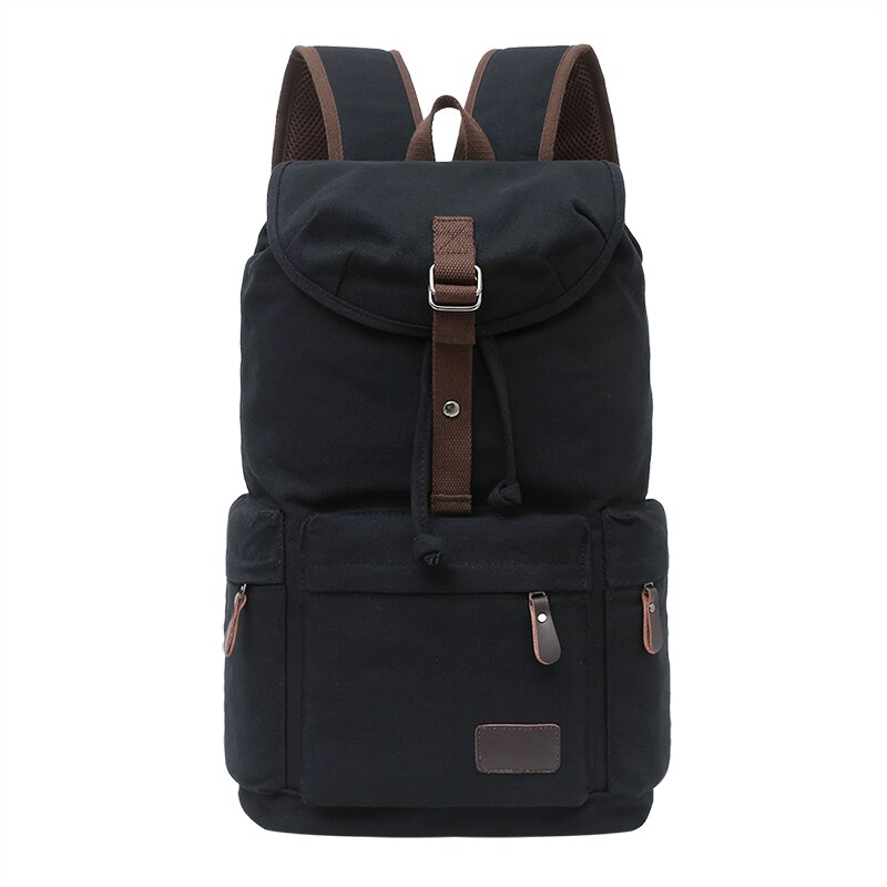 Large Capacity Rucksack Man Travel Duffel Large School Backpack for Teenagers Boy Male Canvas Backbag Men outdoor Backpack: black