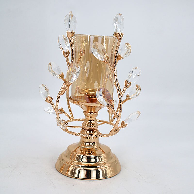 Scandinavische metalen kristallen kandelaar, bloemstuk, kaarsenhouder, bruiloftsdecoratieve ornamenten