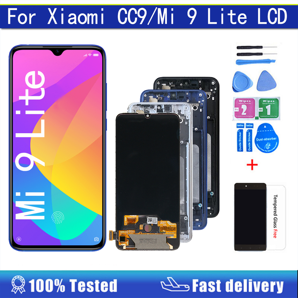 AUMOOK Super AMOLED 6.39&quot; For Xiaomi CC9 LCD Display Touch Screen Digitizer For Xiaomi MI 9 Lite LCD M1904F3BG Replacement Parts