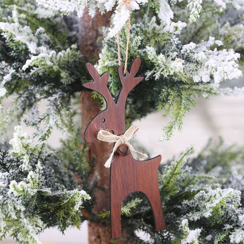 Madera Navidad alce ciervo adornos árbol de Navidad decoración colgante para el hogar: 3