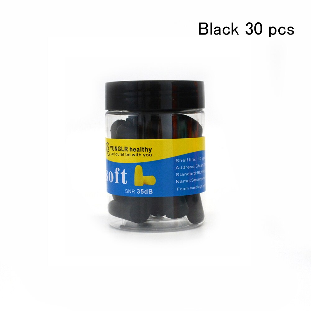 Masque de nuit pour les yeux, bouchons d&#39;oreilles, bande pour couvrir les yeux, réduction du bruit, mousse de sommeil: Black 30 pcs