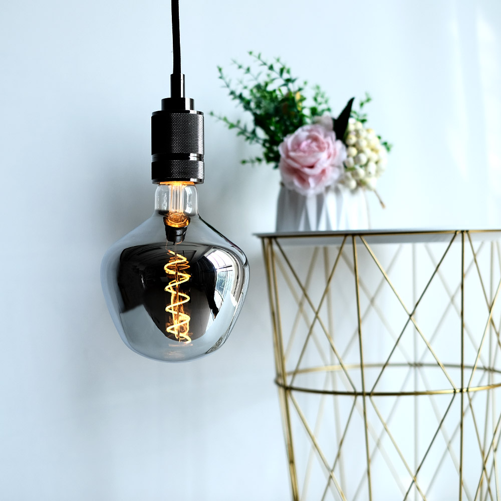 TIANFAN ampoule Led Vintage G125 grand Globe goutte d'eau Filament spirale 4W Dimmanble 220/240V E27 Super jaune