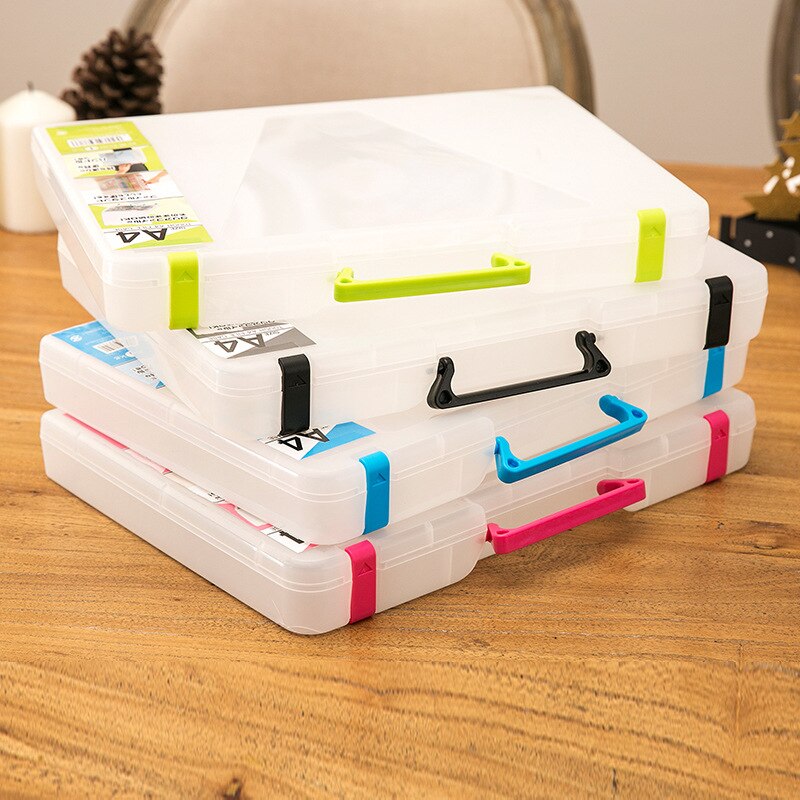 Archivador A4 transparente , archivador portátil de plástico para documentos, organizador de papelería, carpeta de almacenamiento para oficina y papelería