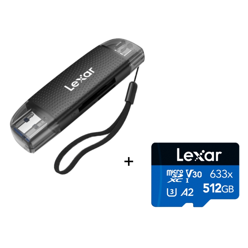 Lexar Micro SD-Karte 32 GB 64 GB 128 GB 256 GB 512 GB Speicherkarte A1 microSD TF-Karte für Telefonspeicher Flash-Karte mit USB 3.2-Leser: 512GB