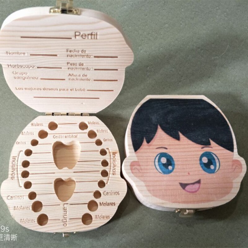 Log geschilderde baby tand dozen baby haar navelstreng souvenir dozen baby tand collection dozen baby souvenirs