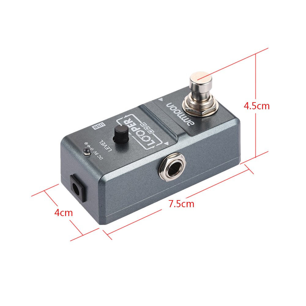 Ammoon AP-09 Looper guitarra Pedal Nano Series bucle Pedal de efecto guitarra eléctrica Bypass verdadero regrabaciones ilimitadas partes de guitarra