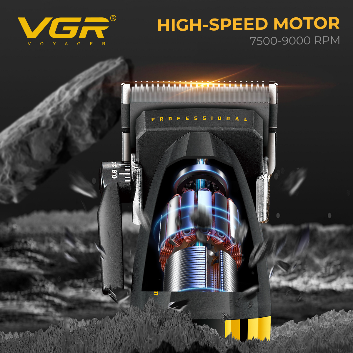 VGR Hair Clipper Hair Cutting Machine Barber Cordless Clippers Metal 9000 RPM Electric Hair Clippers for Men V-285