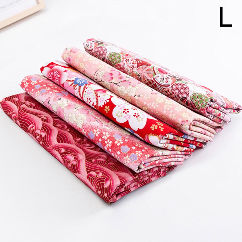 5 pçs estilo japonês tecido de pano algodão retalhos bebê acolchoado roupa costura artesanato diy material bordado acessório: L