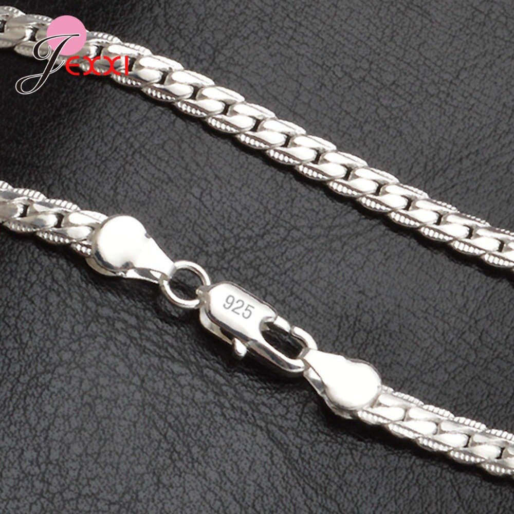 925 sterling sølv halskæde populære kantstenskæder link mænd kvinder choker  s925 sølv mandlige kvindelige tilbehør
