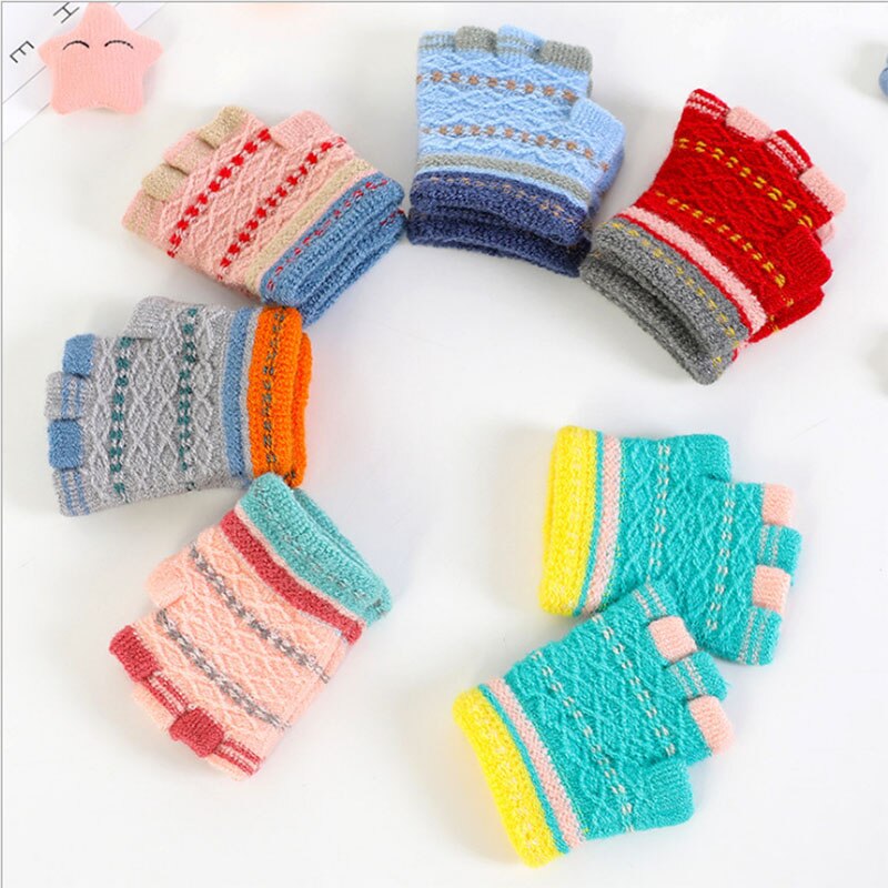 Guantes de manopla de mitad de dedo de invierno para bebés niñas 1-4 años para niños