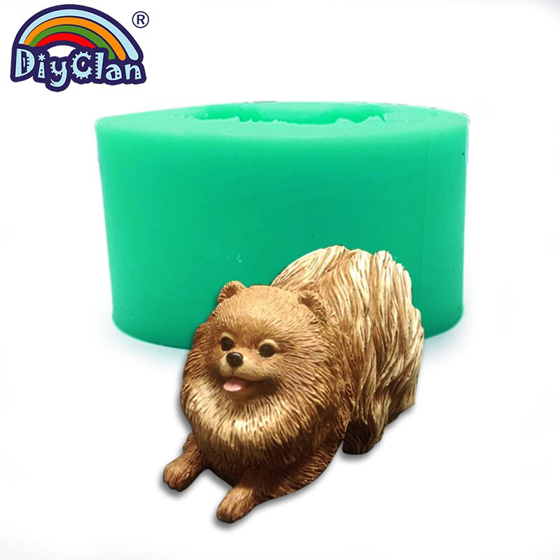 3D Hond Vorm Silicone Klei Mallen Big Size Chihuahua Pommeren Shih Tzu Gips Dier Kaars Mould Voor Cake Topper Bakken gereedschap: S0601XG