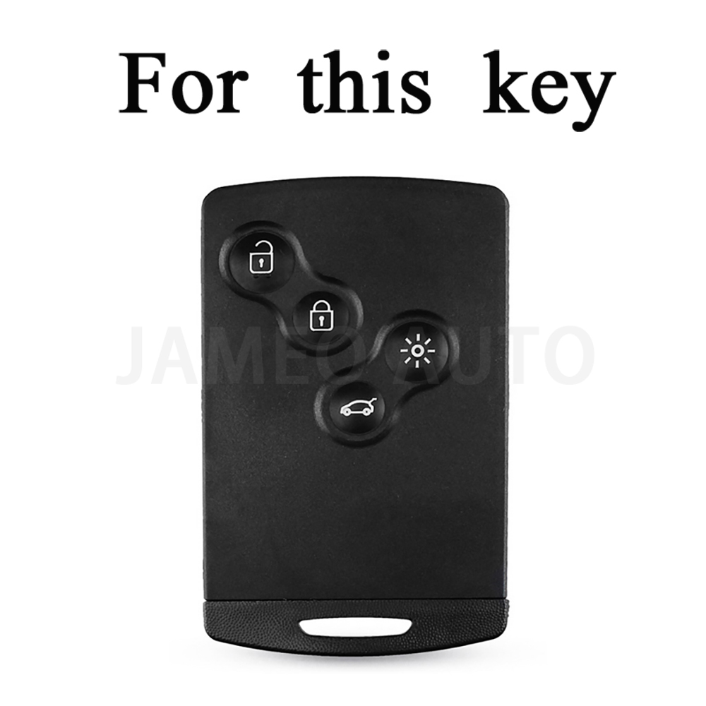 Pour Renault Kadjar Captur Clio Megane 2 3 4 RS Koleos Logan Scenic Duster carte 4 boutons TPU housse de clé de voiture protéger coque peau