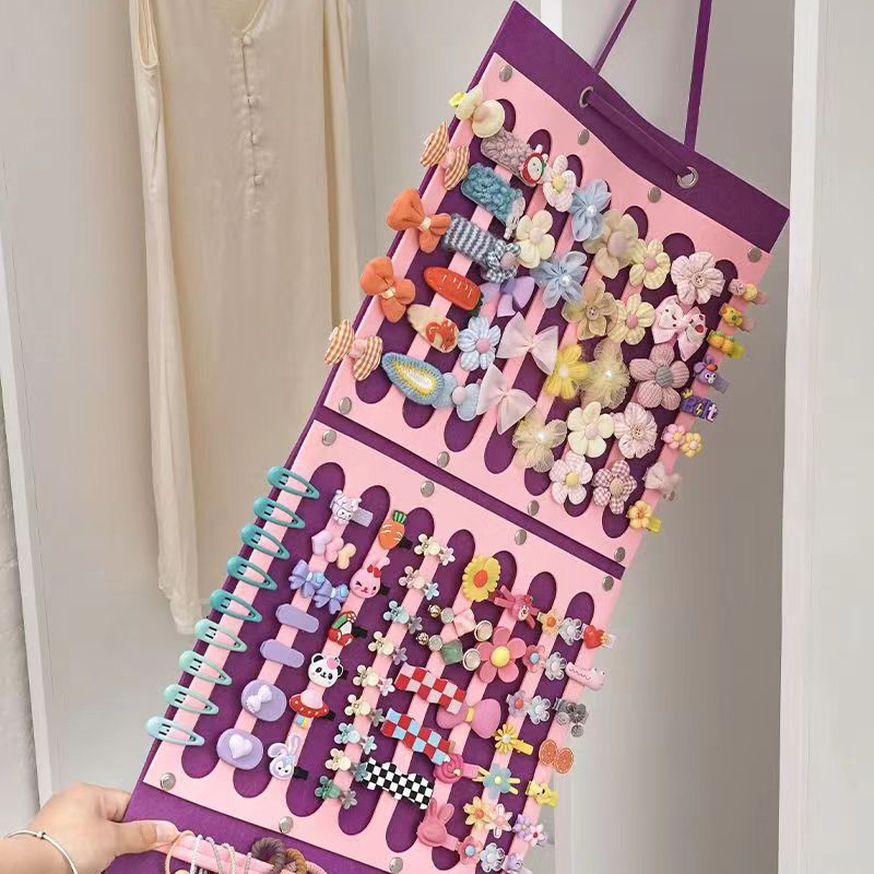 Organizador de lazos para el cabello de gran capacidad, soporte para la diadema, colgador de almacenamiento de Clip para el cabello colgante de pared, ahorro de espacio, decoración de la pared de la habitación de las niñas