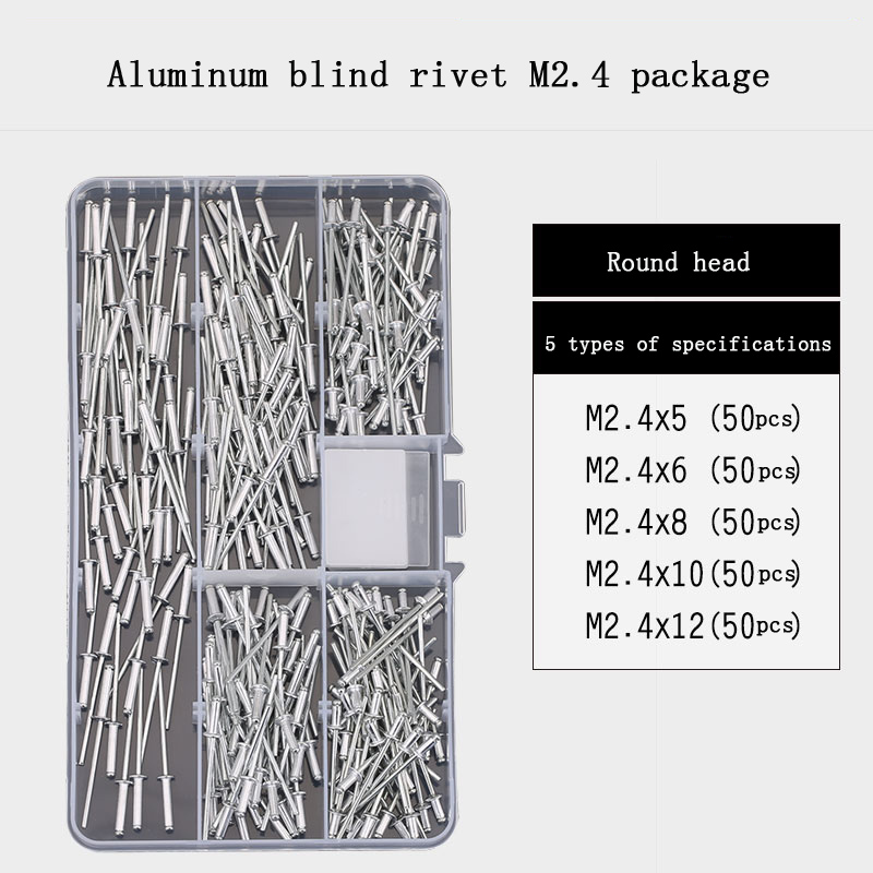 Lot De 100 Rivets Aveugles 4,8 X 16 Mm, Tête Bombée Ouverte, Din 7337