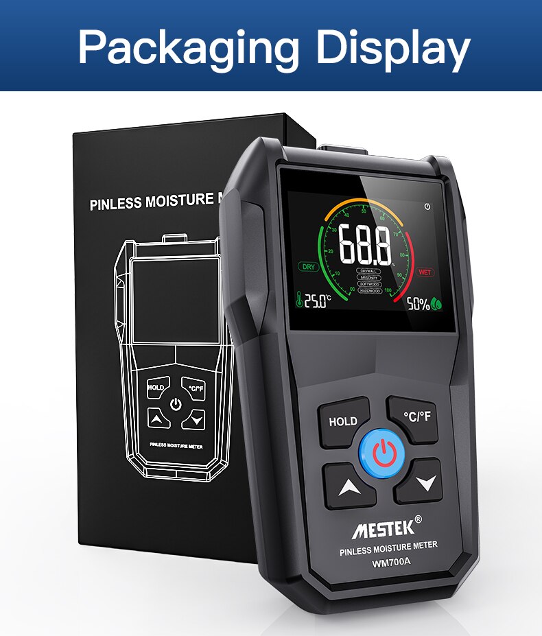 Wood Moisture Meter Non-contact Measurement Digital Hight-precision Timber Humidity Tester Damp Detector Measuring Tool Meter