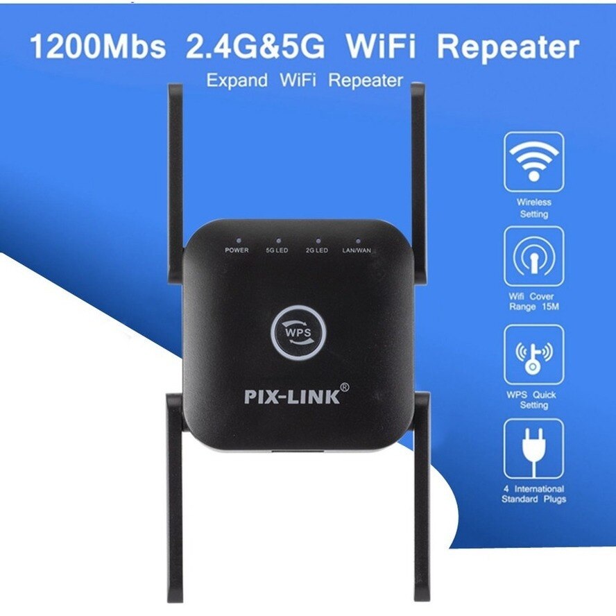 5G Wifi Versterker Wifi Repeater 5Ghz Wifi Lange Range Extender 1200M Draadloze Wi-fi Booster Thuis Wifi internet Signaal Versterker