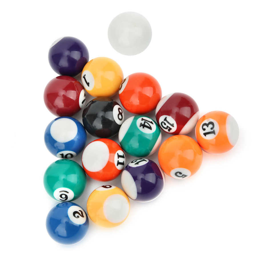 Boule de billard 16 pièces Portable Durable 32MM résine Mini enfants billard balle jouet billard Table accessoire