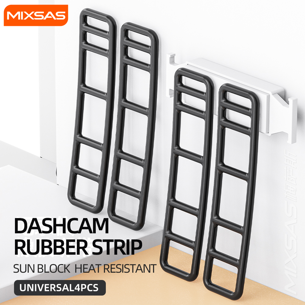 Mixsas siliconen elastische band voor auto-dashcam, 4 stuks, bevestigingsbandjes voor autospiegel, dvr, gps-camera, rubberen accessoires: Wit