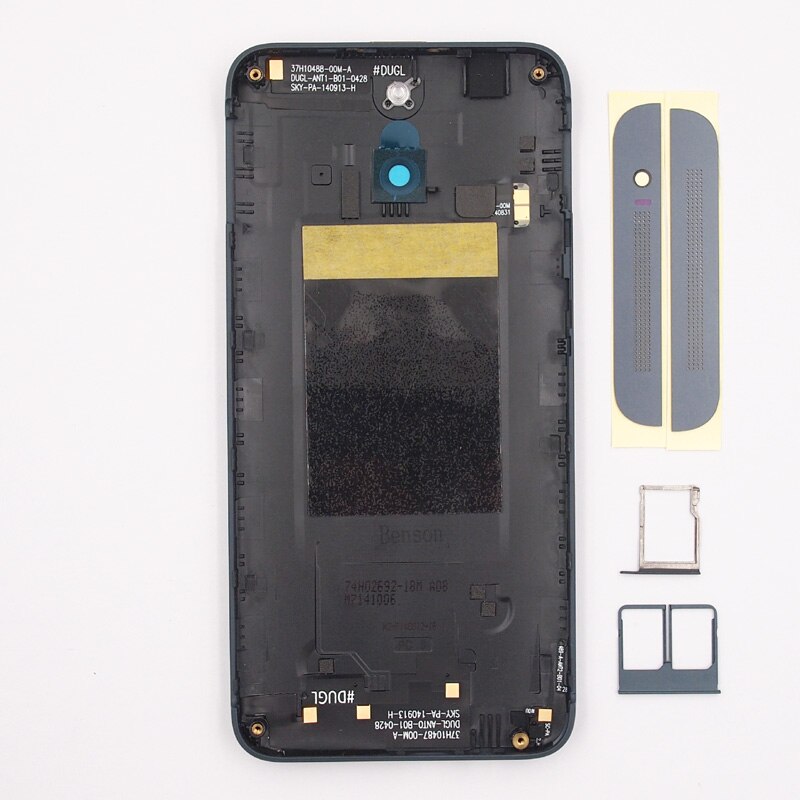 BaanSam nueva tapa trasera de la batería funda para HTC One E8 con botón de encendido + hoja inferior superior + bandeja de tarjeta SIM Dual