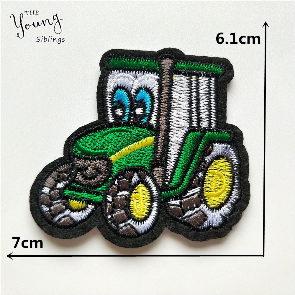 Fashion Cartoon Car łatka naszywka najnowsza termoprzylepna łatka haft szycie ubrań DIY odzież prasowanie akcesoria do aplikacji: C6440