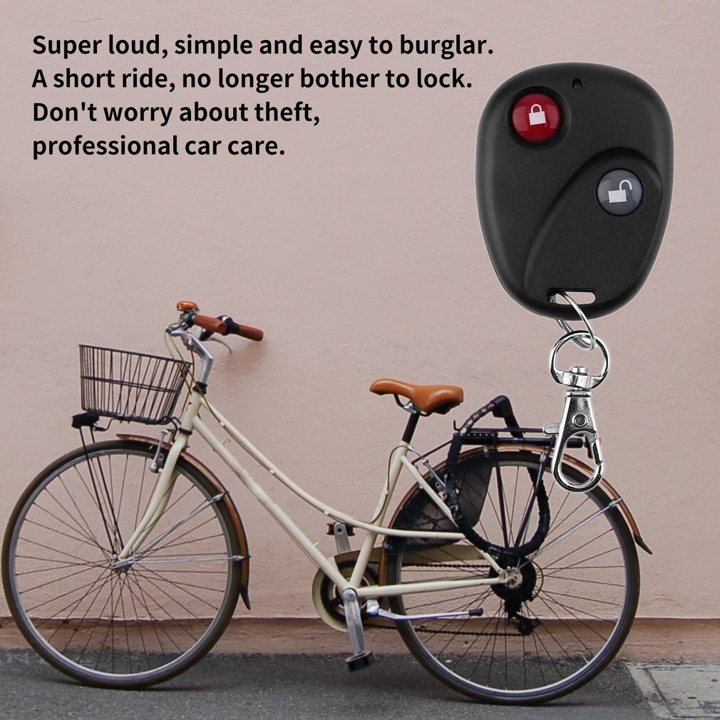 Bicycle Wireless Remote Control Anti-Theft Alarm, Shock Vibration Sensor Bicycle Bike Security Alertor Cycling Lock