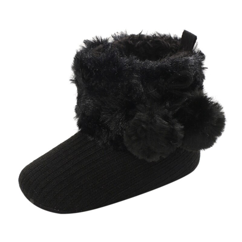 Höst vinter nyfödd baby skor flicka pojke prickiga stickat stövlar casual sneakers halkfria promenadskor med mjuk sulor: B / S