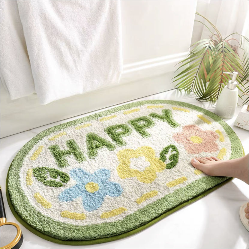 badmat antislip superabsorberende vloermat handdoek met bloempatroon voor badkamer sneldrogend tapijt badkamer badmat thuis: Overigen / 500MMx800MM