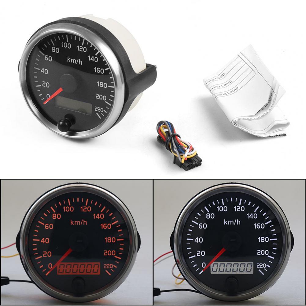 2 In 1 Speedometer Rust-proof ABS Universal 85mm Speedometer for Outdoor 12/24(v) 2 Inch Sensitive Mileage Counter Speed Gauge