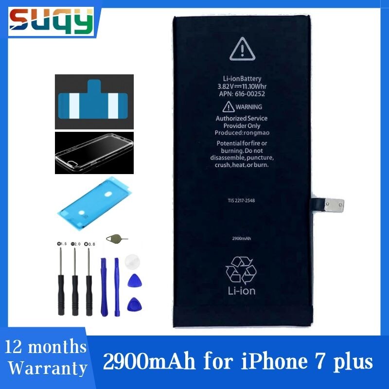 Suqy for Iphone 4/4s/5/5s/5c/se/6/6 Plus/6s/6s Plus/7/7 Plus/8/8 Plus Battery Accumulator for Apple IPhone 5s 0 Cycle Batteries: for iphone 7 plus