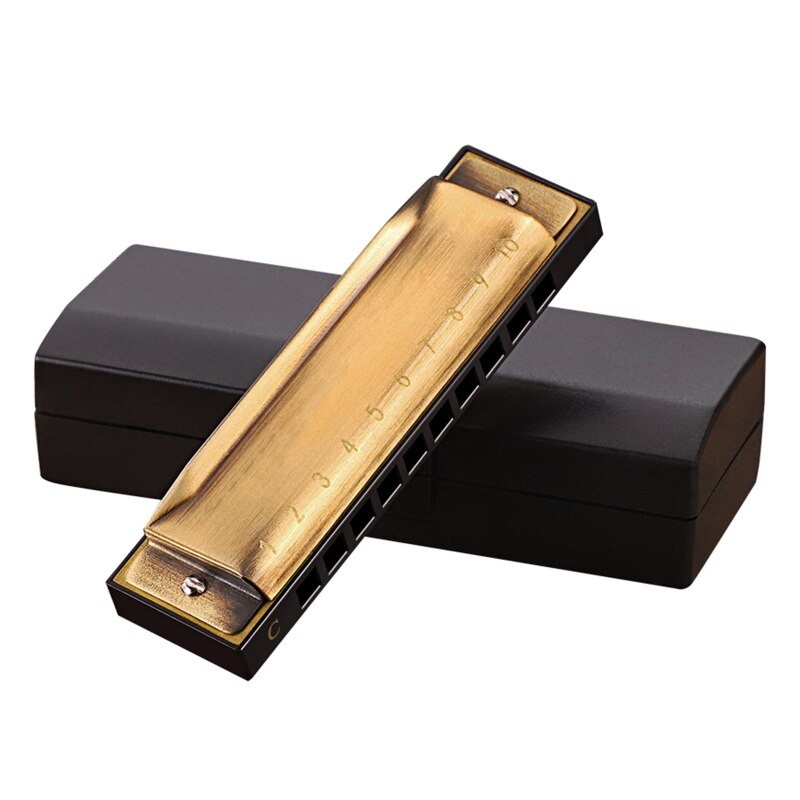 Key of C Blue – Harmonica à 10 trous, 20 tons, bleu diatonique, pour adultes et joueurs professionnels: Bronze