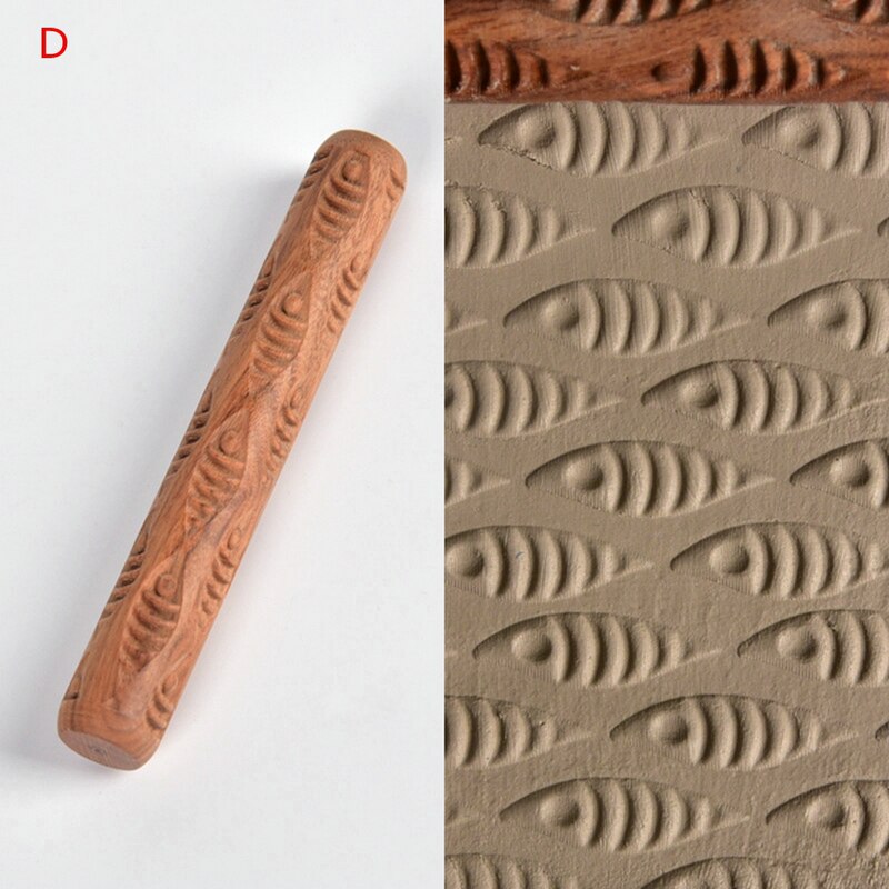 Hout Hand Rollen Voor Klei Stempel Klei Patroon Roller Keramische Gereedschappen Gesneden Textuur Afdrukken Modder Rolling Reliëf Patroon Mode: D