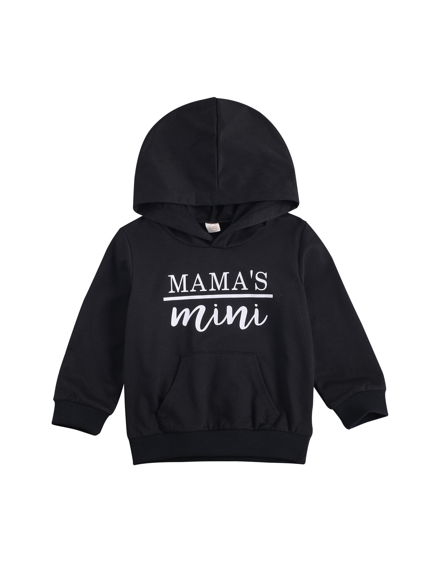 Jongen Unieke Brief Sweatshirt Herfst En Winter Lange Mouwen Warm Hooded Trui Sweatershirts Tops: Black / 3T