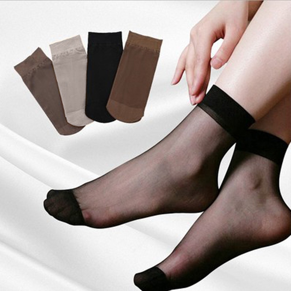Verkoopbevordering 10 Paar Vrouwen Elastische Ultra-Dunne Transparante Korte Kristal Sokken Mode Toevallige Sokken 20Jly3
