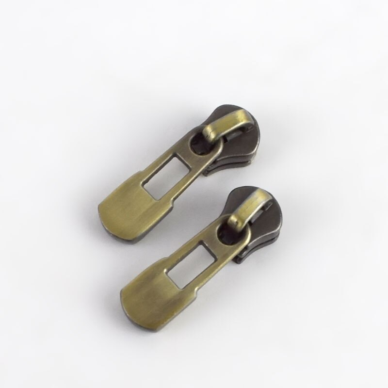 Deslizadores metálicos con cremallera para prendas con cremallera, Kit de reparación de cabezas de cierre con cremallera, accesorios de costura de ropa DIY, KY825, 3 #, 10 Uds.: brushantibrass