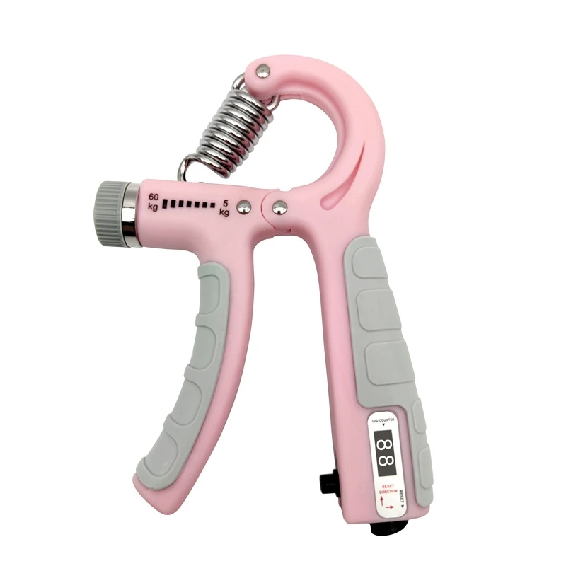 Grip Strength Trainer Hand Squeezer Adjustable Resistance, Hand Grip Strengthener for Muscle Building and Injury Recovery: Pink