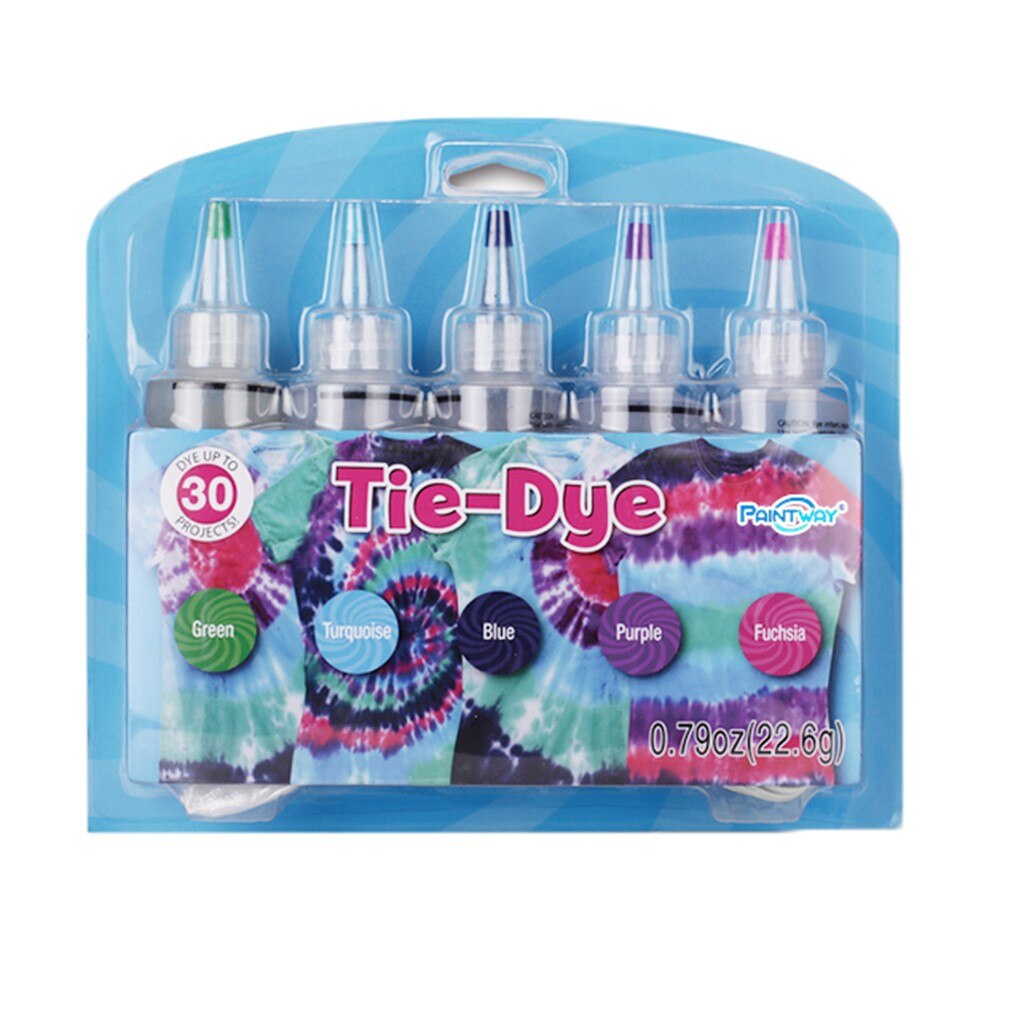 Fabric Textile One-Step Tie-Dye Kit 5 Colors DIY Safe Dyes Liquid Colorant Dye Ink Diffusion Resin: C