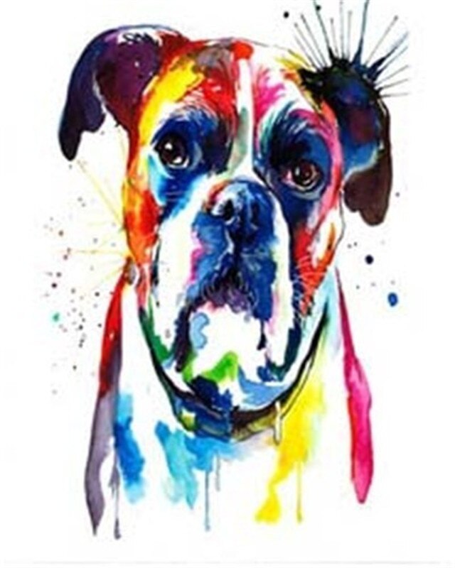 AZQSD-Kit de pintura de lienzo con números DIY, perro, único, sin marco, pintura acrílica, colorear por números, decoración de animales para el hogar: SZGD1-8108